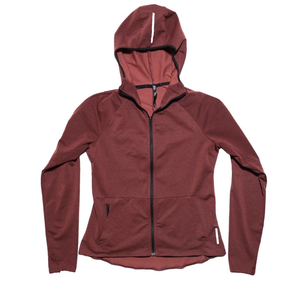 REI Co-op Hoodie Sweatshirt Women Small Burgundy Full Zip‎ On the Trail Pockets